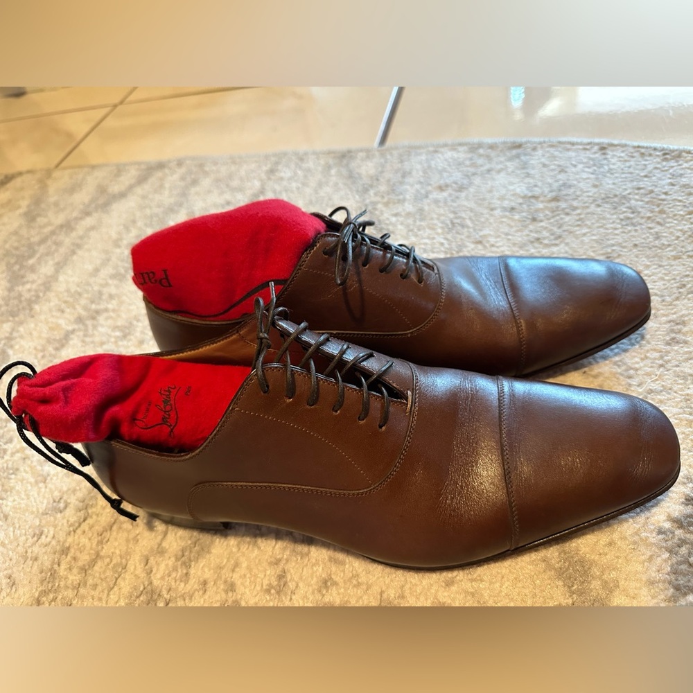 Brown leather Christian Louboutin oxford shoes